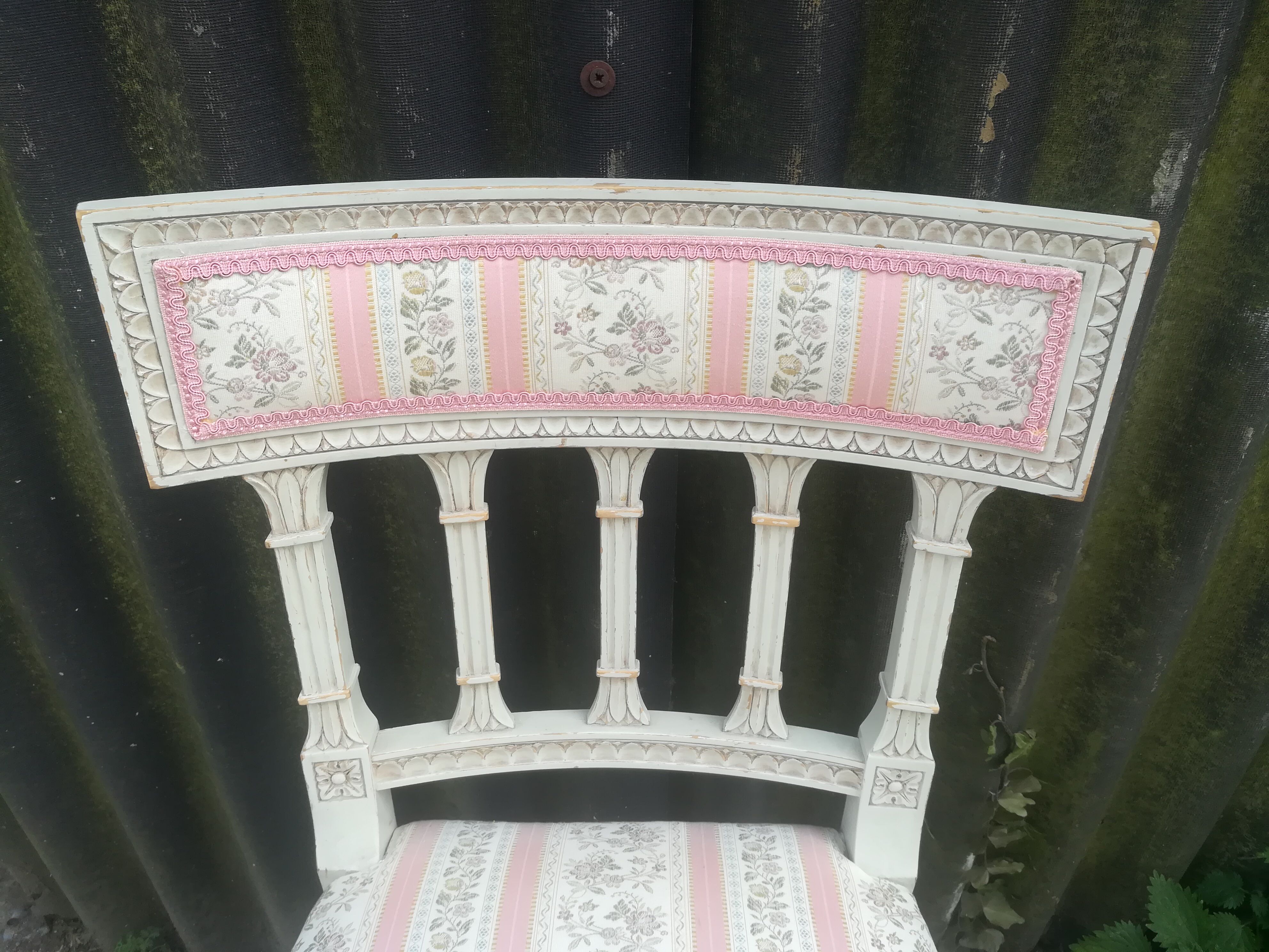 Series of 4 patinated Louis XVI style chairs