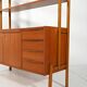 Scandinavian teak bookcase with pull-out desk