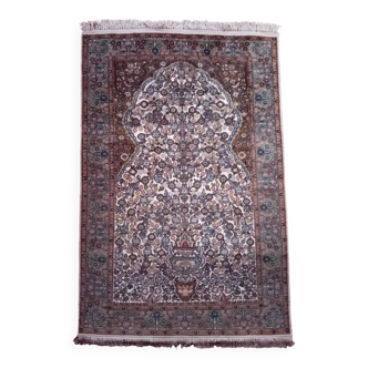 Tapis Cachemire laine et soie fait main 183x123cm