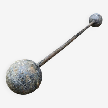 Old cast iron long dumbbell