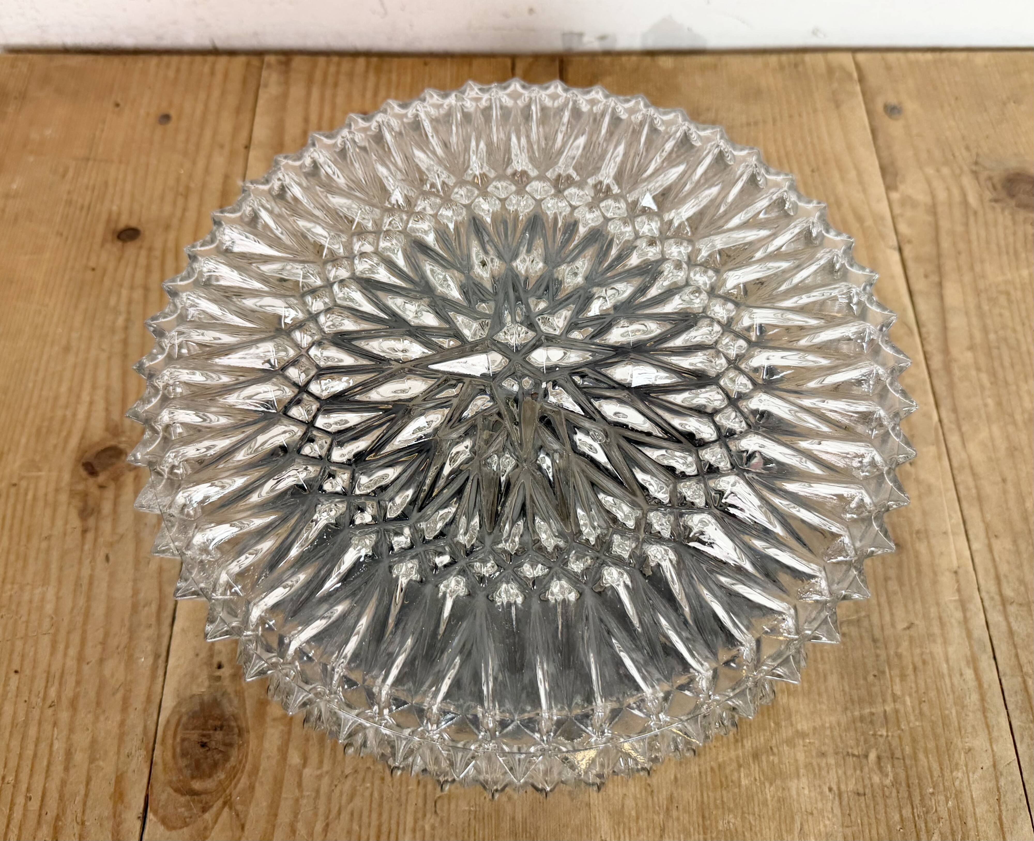Applique ou plafonnier vintage en verre, années 1970