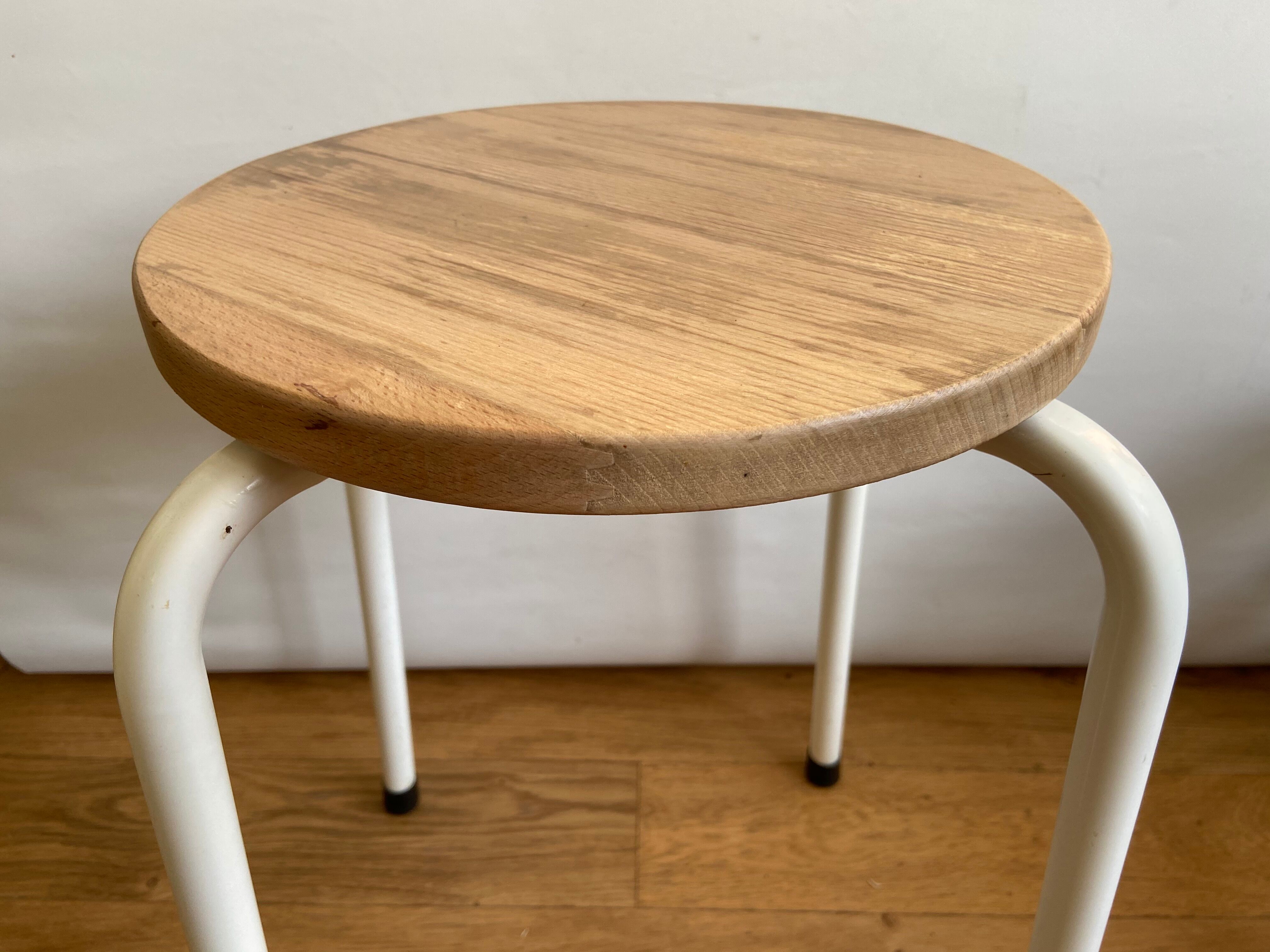 Wooden and metal stool