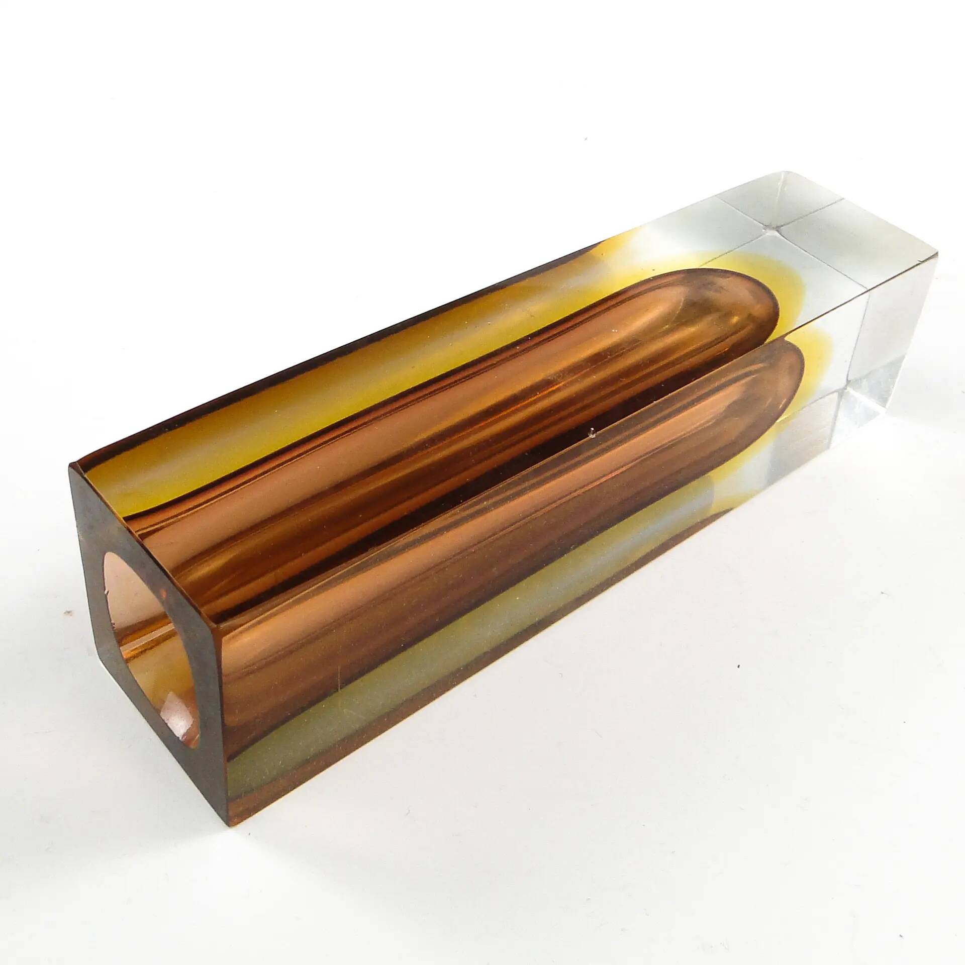 Sommerso mid-century modern vase, glass, designed by F. Poli, Italy, 1950s