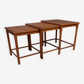 Teak nesting table set by Toften Denmark 1970s