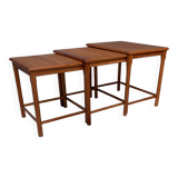 Teak nesting table set by Toften Denmark 1970s