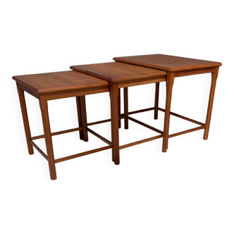 Teak nesting table set by Toften Denmark 1970s