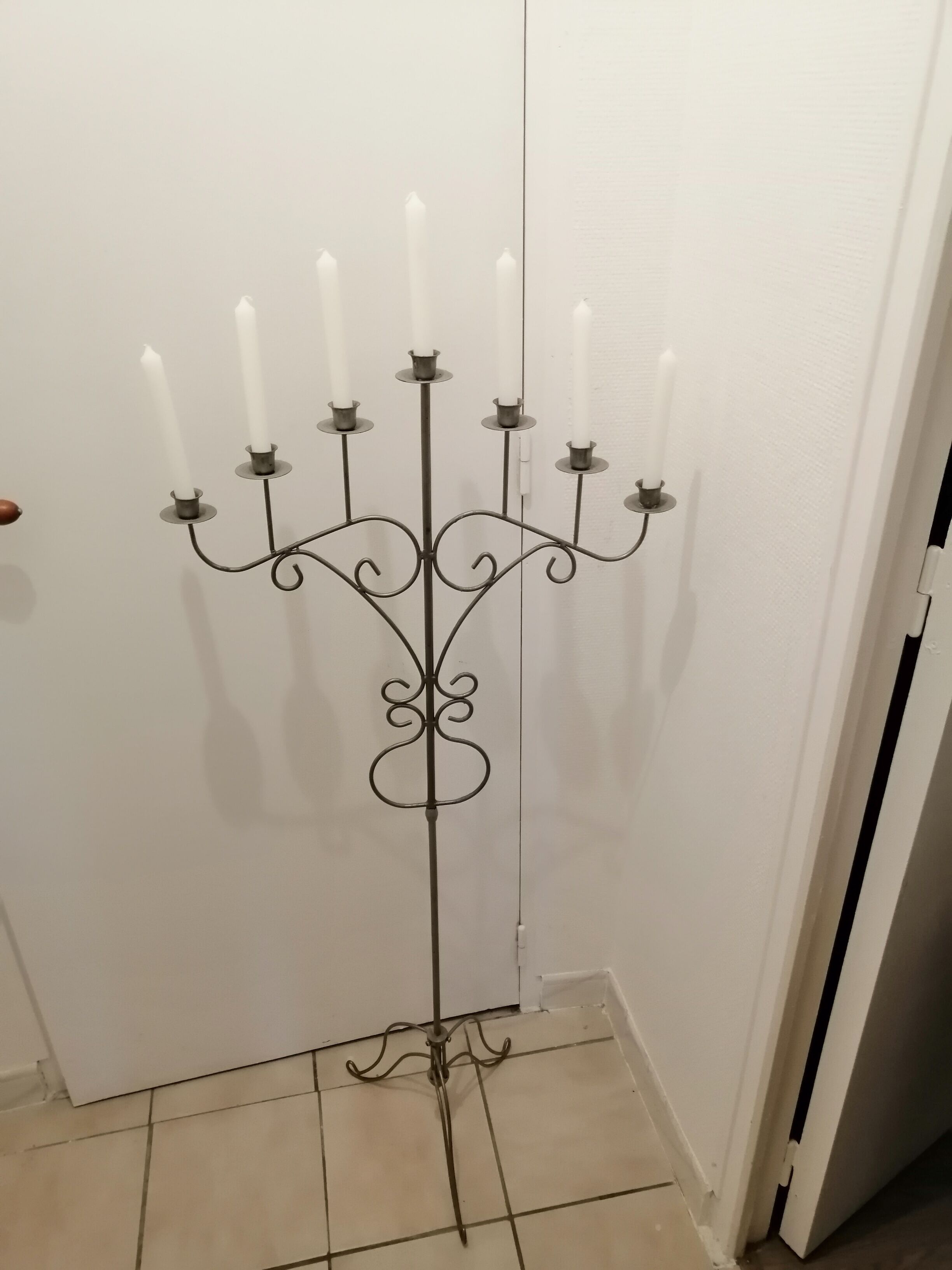 Forged iron candelabrum