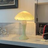 Grey-green mushroom lamp in glass