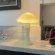 Lampe champignon gris vert en verre