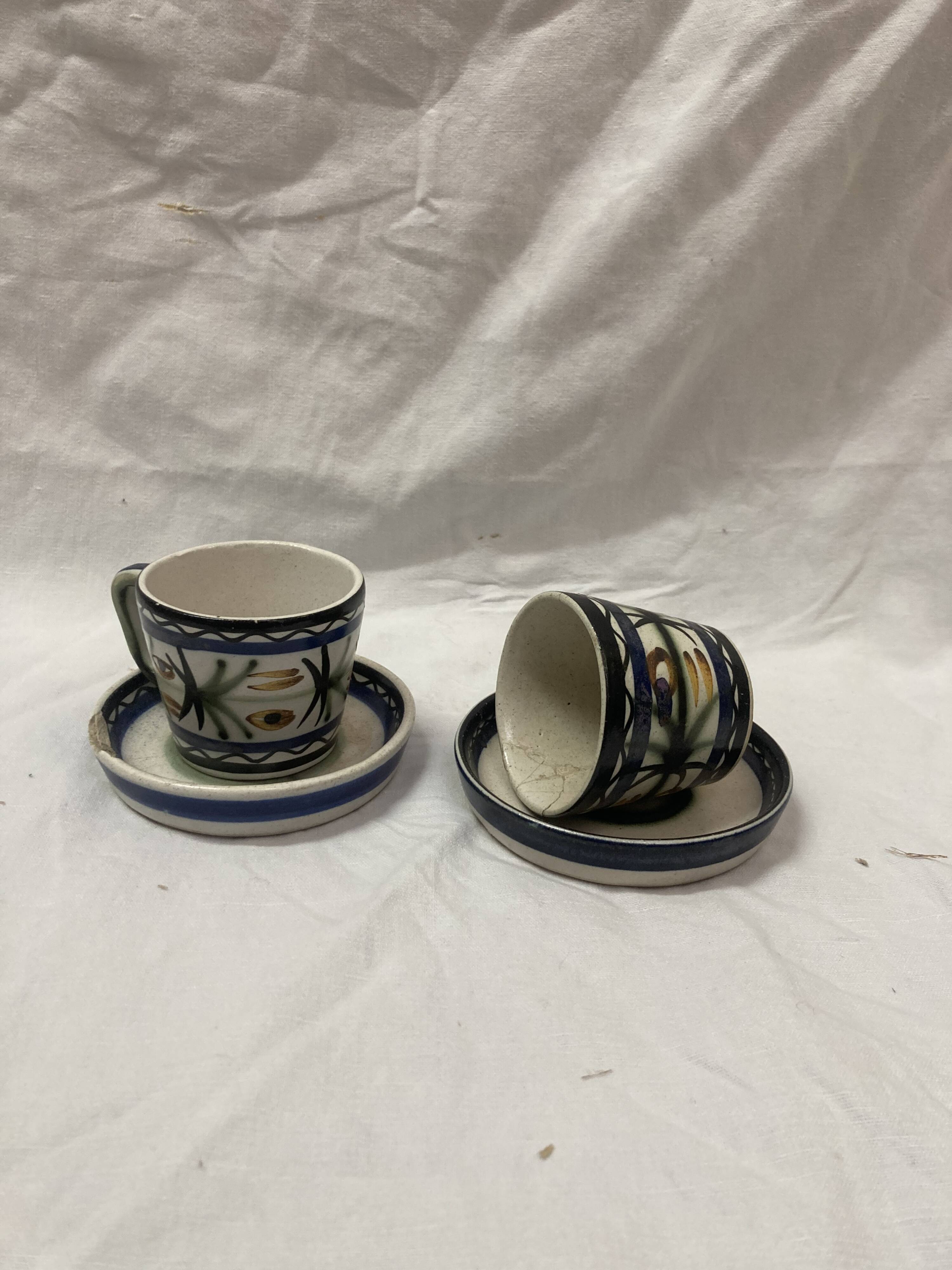 Ceramic cups keraluc quimper 1970