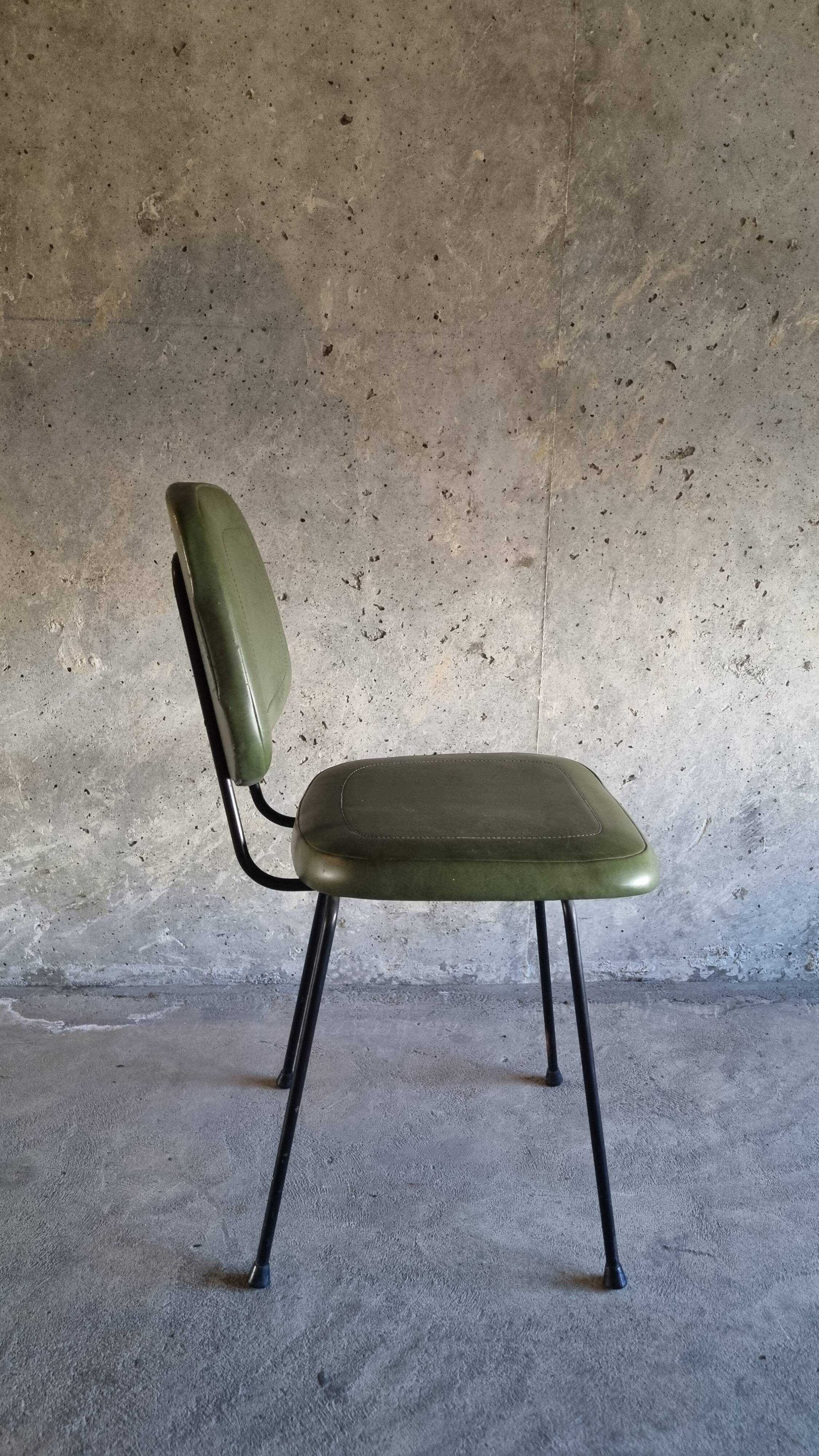 set of 4 vintage green chairs