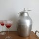 LARGE PEAR OR QUINCE IN BRUSHED ALUMINUM ICE BUCKET MADE IN ITALY AROUND 1970