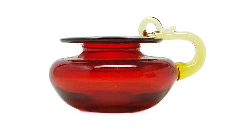 Modernist candle holder, glass, designed by B. Świstacka, Poland, 1970s