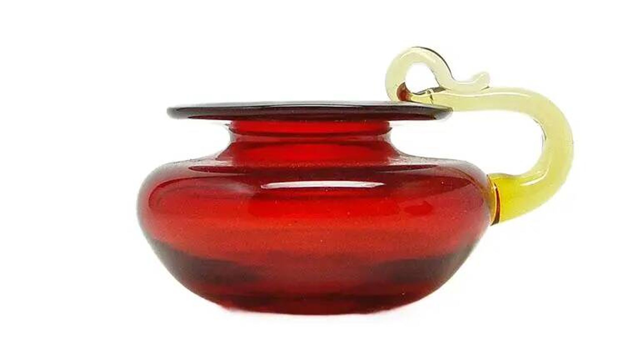 Modernist candle holder, glass, designed by B. Świstacka, Poland, 1970s