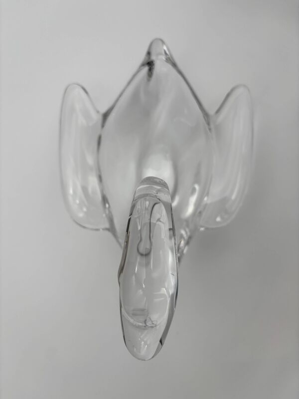 Centre de table en cristal d'Art de Vannes et cygne assorti