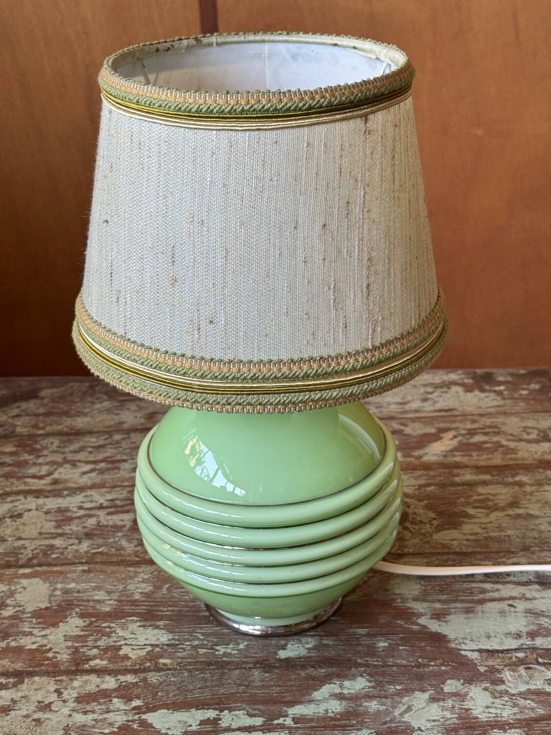 Opaline bedside lamp