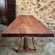 Vintage industrial table – Iron base and solid wood top (201 cm)
