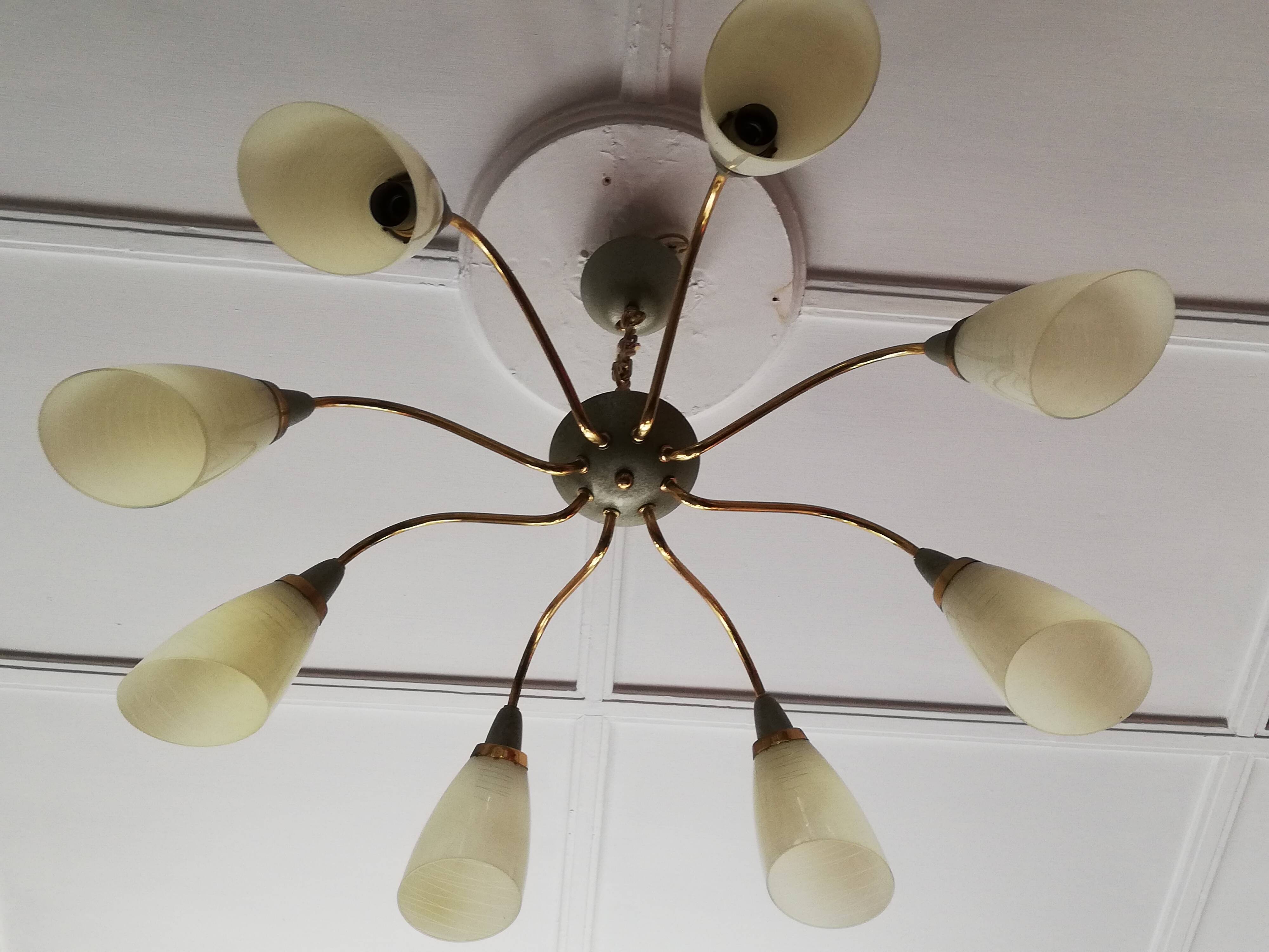 Vintage ceiling light with 8 arms