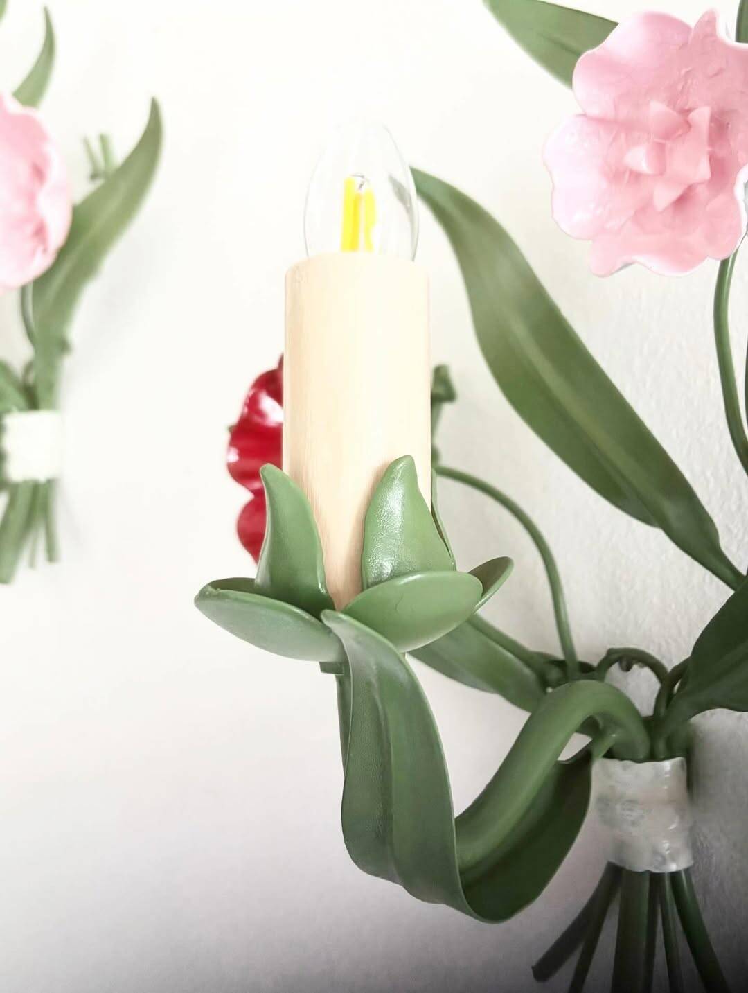 Pair of vintage wall sconces Pink Laurels