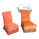 Paire de chauffeuses crapaud en velours à frange orange vintage