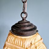 Art Deco marbled opaline pendant light, 1920s-30s