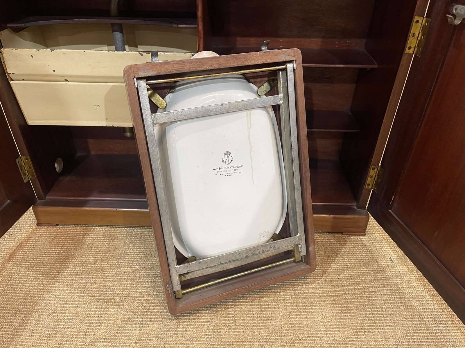 1930s mahogany boat cabin toilet furniture