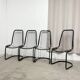4 black wire metal chairs
