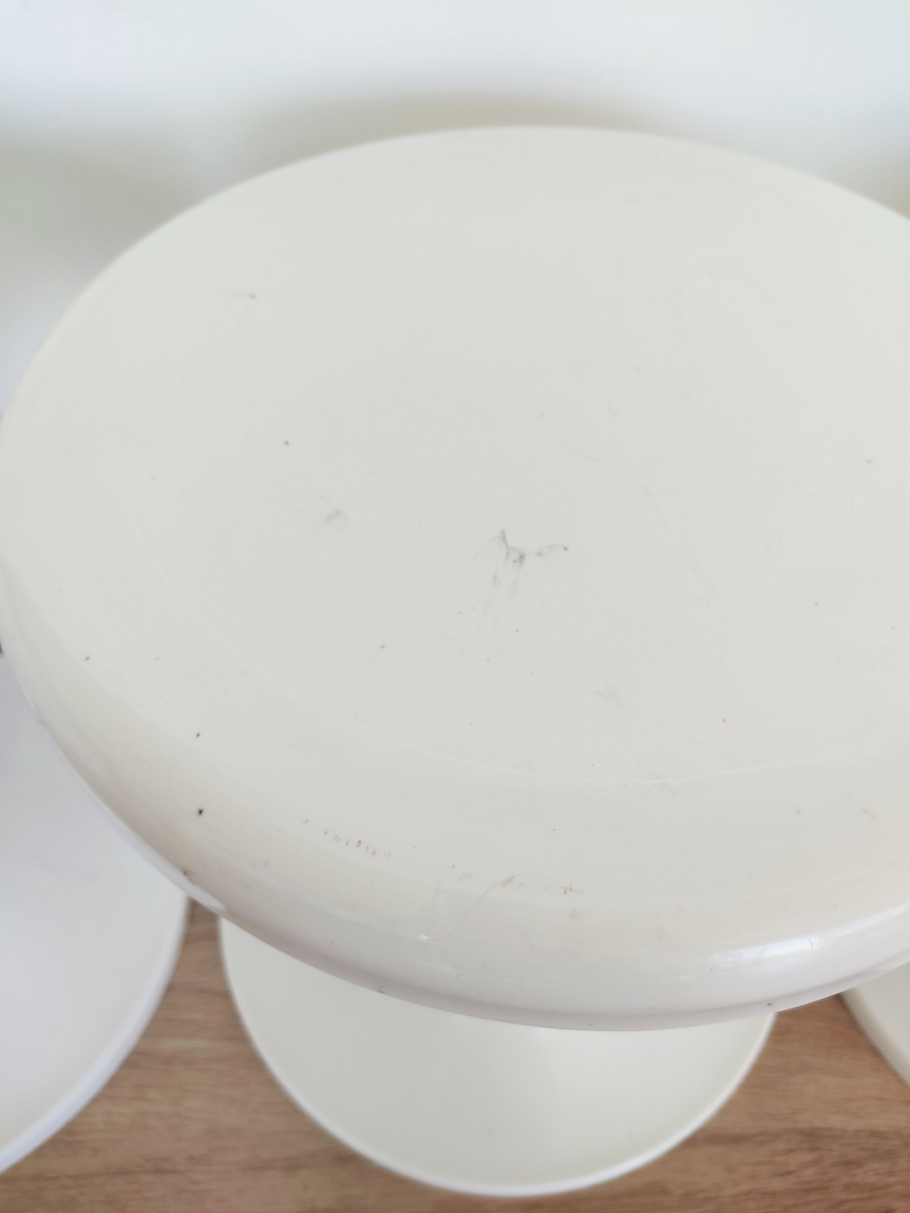 Set of 3 white tam tam stools