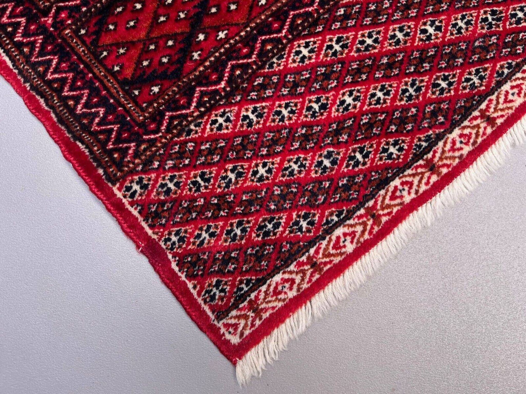 Antique Turkmen Tekke main carpet, 302x245 cm Turkoman Bokhara red black 2504