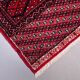 Tapis principal antique turkmène Tekke, 302x245 cm, Bokhara turkmène rouge noir 2504