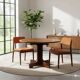 Vintage round table in exotic wood veneer, design, Italy, 1960s