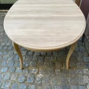 Louis XV oval extendable dining table stripped in solid oak 260cm 1970