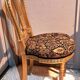 Napoleon III chairs, gilded wood, upholstered in damask fabric