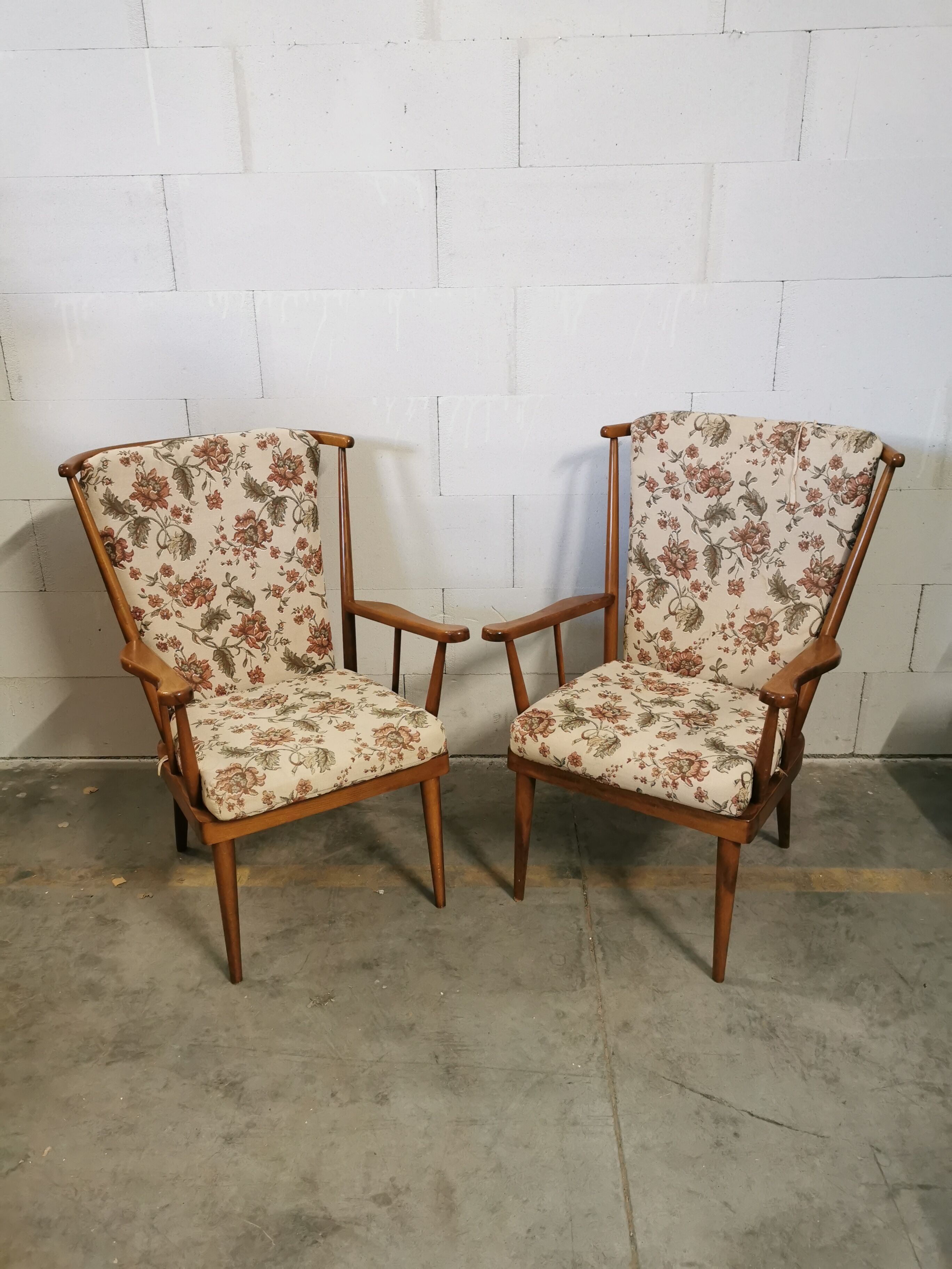 Pair of Baumann fan armchairs