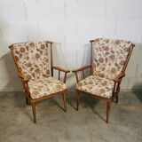 Pair of Baumann fan armchairs