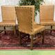 Set of 4 English beech chairs with faux leather from the 1980s.