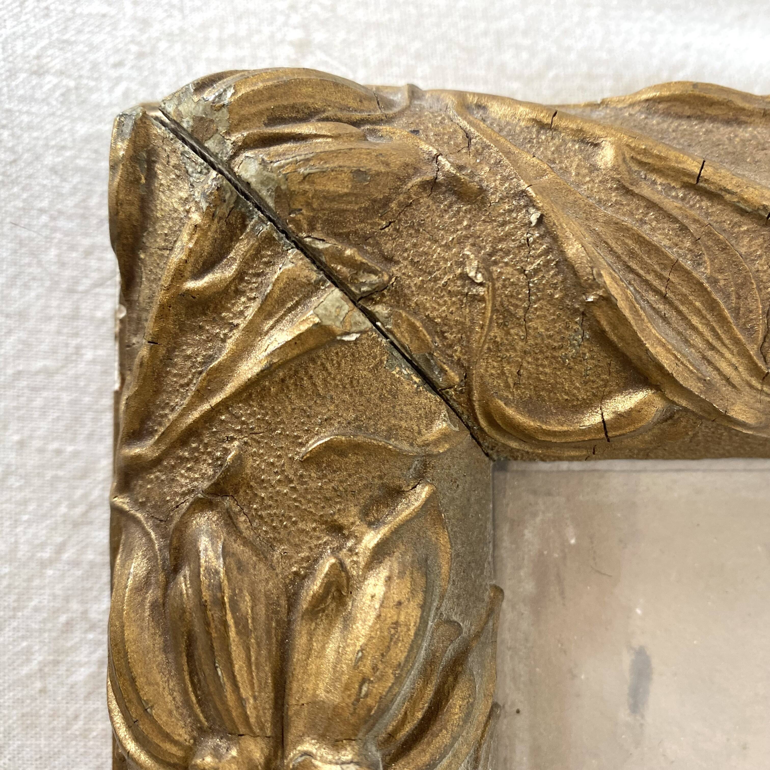 Old pastel bouquet of flowers framed in art nouveau style