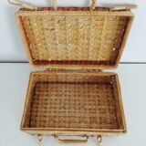 Vintage wicker suitcase