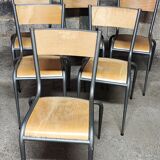 Six Mullca School Chairs 510 feet tapered