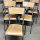Six chaises école Mullca 510 pieds fuselés
