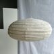 Suspension in rattan and natural linen Japanese style flattened oval h35 d60