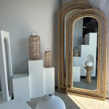 Rattan foot mirror with braces H:2m