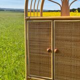 Storage unit, rattan bookcase, 1970