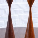 2x Teak Candlesticks, 1960s Denmark