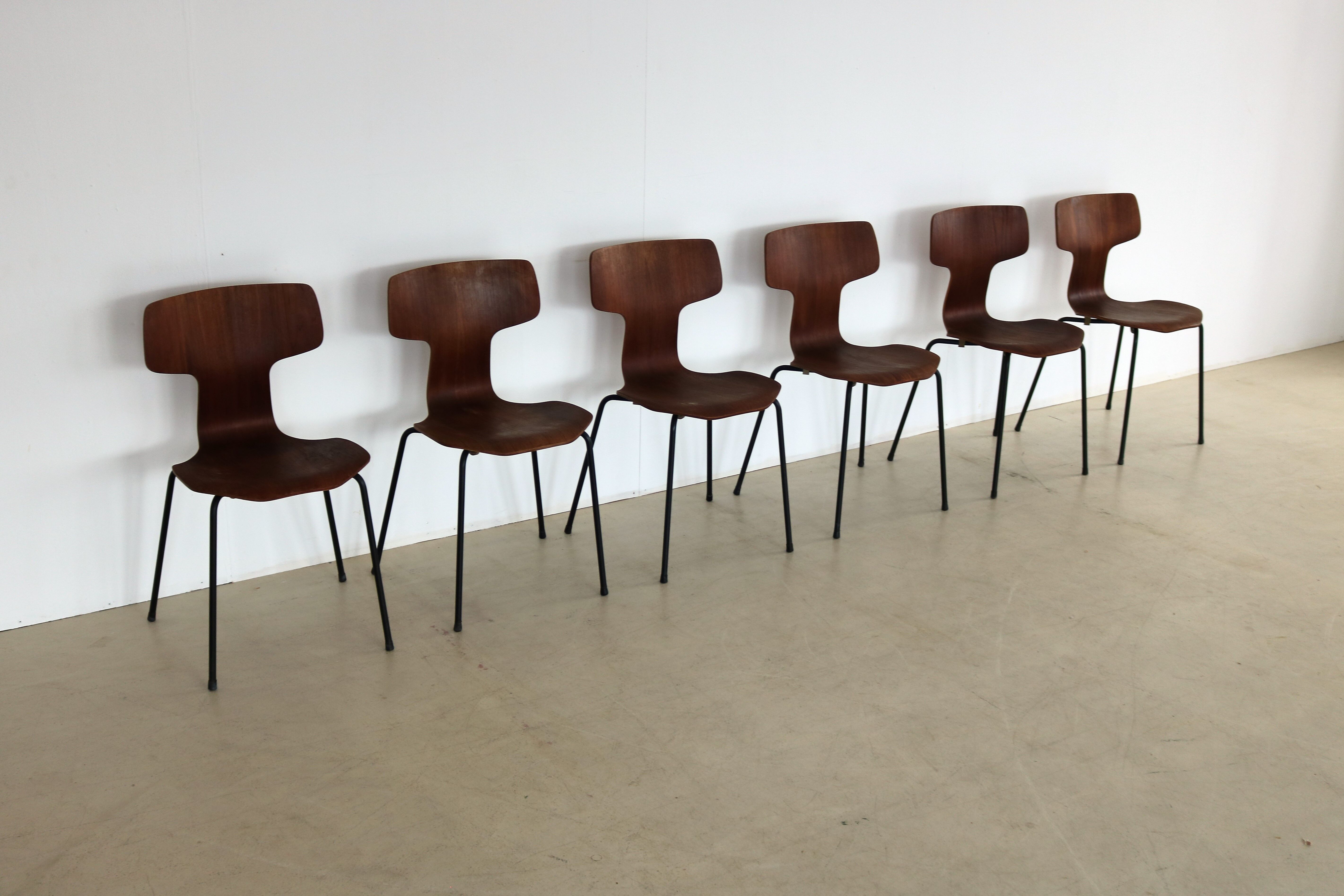 Set of 6 dining chairs model 3103 by Arne Jacobsen