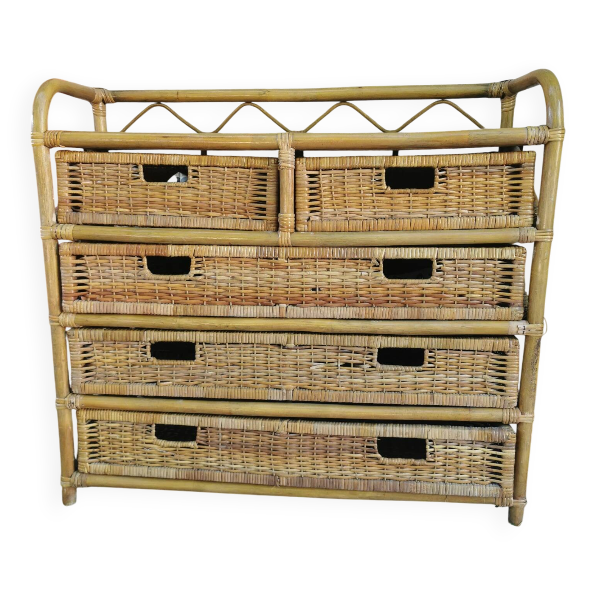 Rattan chest of drawers