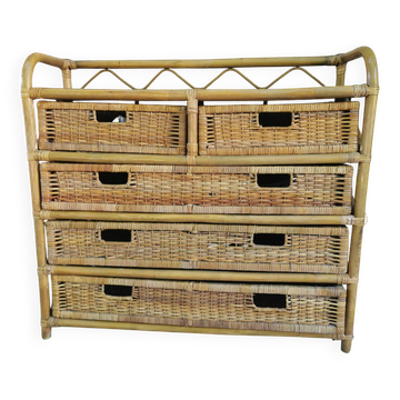 Rattan chest of drawers