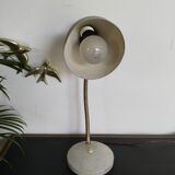 Hammered gray cocotte desk lamp, vintage French, 1940s