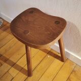 Old wooden tripod bench stool milking shepherd’s bench