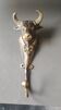 Bronze patinated metal bull wall hook